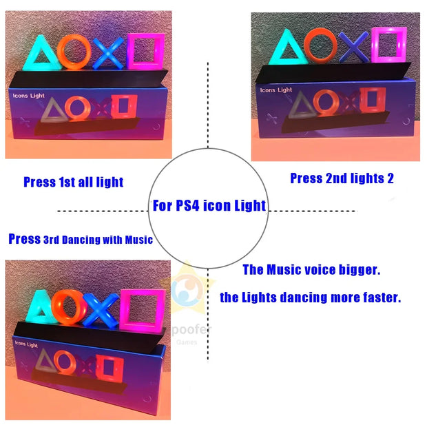 Game Icon Light For PS4 Playstation