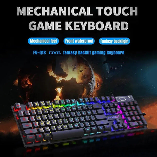 Wired Office Gaming Keyboard Mouse Set USB