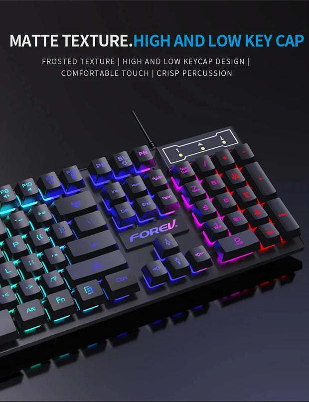 Wired Office Gaming Keyboard Mouse Set USB