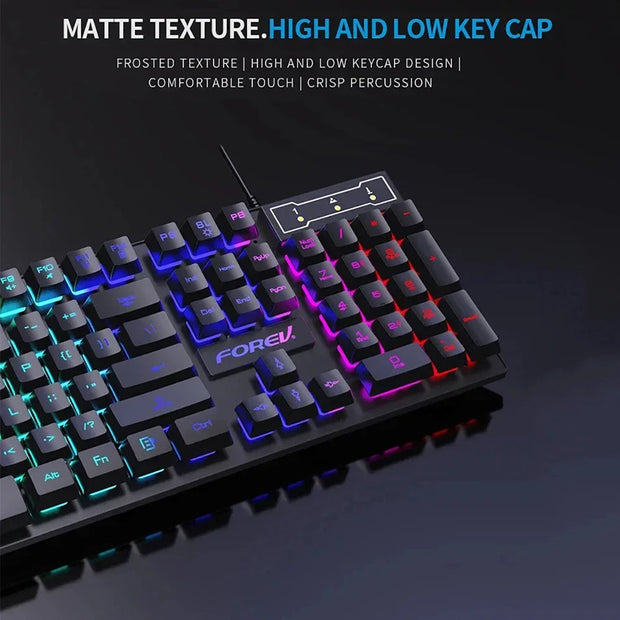 Wired Office Gaming Keyboard Mouse Set USB