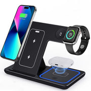 3 In 1 Foldable Wireless Charger Stand For iPhone 15 14 13 12 Pro Max P