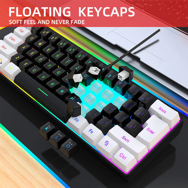 Keyboard and mouse 60% computer gaming combo