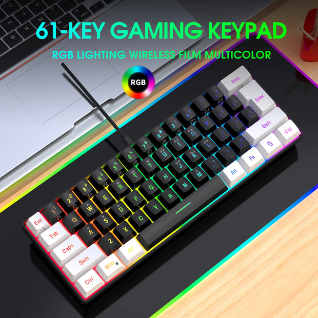 Keyboard and mouse 60% computer gaming combo